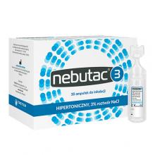 Nebutac 3 - hipertoniczny, 3% roztw&oacute;r NaCl do inhalacji, 30 ampułek