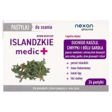 Zdjęcie produktu - NEXON Islandzkie medic+ Porost islandzki, kaszel suchy, chrypka, 24 past. do ssania