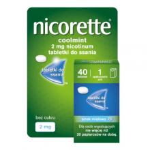 Zdjęcie produktu - Nicorette Coolmint 2mg, 40 tabletek do ssania