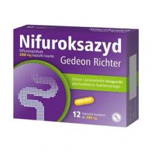 Zdjęcie produktu -  Nifuroksazyd Gedeon Richter 200 mg - 12 kapsułek BRAK OPAKOWANIA