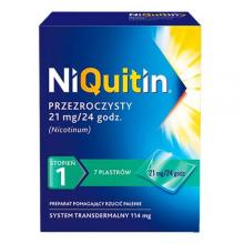 Zdjęcie produktu - NiQuitin Przezroczysty Plastry transdermalne 21 mg/24 h (114 mg), 7 sztuk
