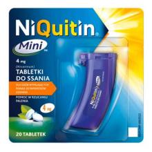 Zdjęcie produktu - NiQuitin Mini Tabletki do ssania 4 mg, 20 sztuk