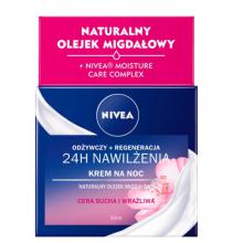 Zdjęcie produktu - NIVEA 24h Nawilżenia Krem na noc odżywczy + regeneracja, 50ml