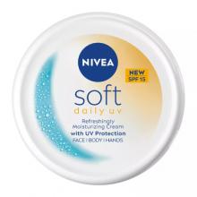 Zdjęcie produktu - Nivea Soft Daily UV Krem nawilżający do twarzy, ciała i dłoni SPF 15, 200 ml