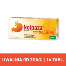 Zdjęcie produktu - NOLPAZA CONTROL 20mg Na zgagę, 14 tabletek