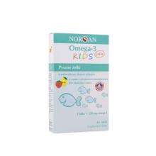 Zdjęcie produktu - Norsan Omega-3 Fisk Jelly żelki z naturalnym olejem rybnym o smaku cytrynowo - truskawkowym, 45 szt.