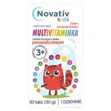 Zdjęcie produktu - Novativ Kids Multivitaminka tabletki do ssania o smaku pomarańczowym, 30 tabl.