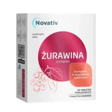 Zdjęcie produktu - Novativ Żurawina Complex, 60 tabletek KR&Oacute;TKA DATA 30.11.2026