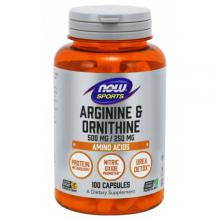 Zdjęcie produktu - NOW FOODS Sports Arginine & Ornithine 500mg, 100 kapsułek