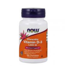 Zdjęcie produktu - NOW FOODS Witamina D3 1000IU, 180 tabletek do ssania 