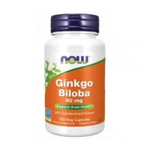 Zdjęcie produktu - NOW Ginkgo Biloba Miłorząb japoński 60 mg, 120 kapsułek
