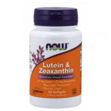 Zdjęcie produktu - NOW FOODS Luteina 25 mg i Zeaksantyna 5 mg, 60 kapsułek