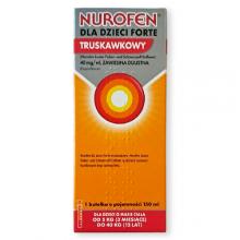 Zdjęcie produktu - NUROFEN Forte dla dzieci truskawkowy, 150ml (INPHARM)