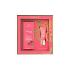 NUXE Zestaw Prodigieuse Boost Krem rozświetlający do sk&oacute;ry suchej, 40 ml + Żelowy balsam pod oczy, 15 ml