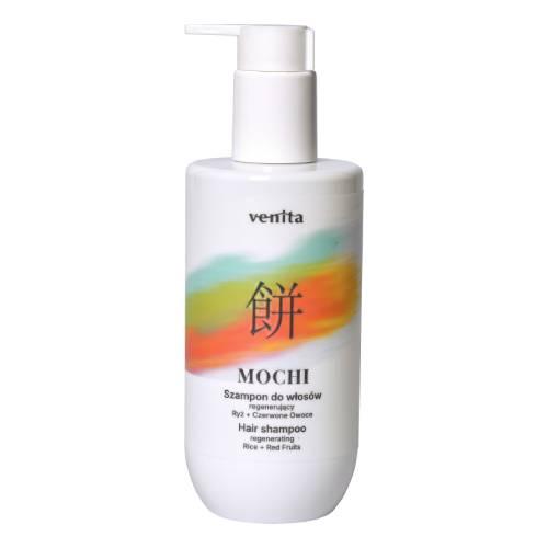 Miniaturka artykułu - Venita Mochi Szampon regenerujący do włos&oacute;w z ekstraktem z ryżu i czerwonymi owocami, 300 ml