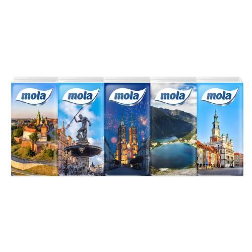 Miniaturka artykułu - Mola Chusteczki higieniczne Miasta 10 x 10 szt.