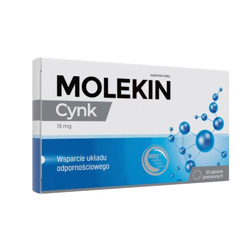 Miniaturka artykułu - Molekin Cynk 15 mg, 30 tabl. powl.