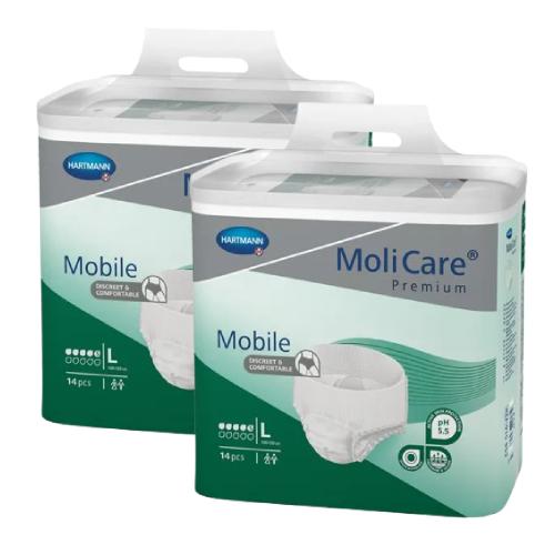 MoliCare Pieluchomajtki Premium Moblie 5K rozmiar L, 2 x 14 szt.