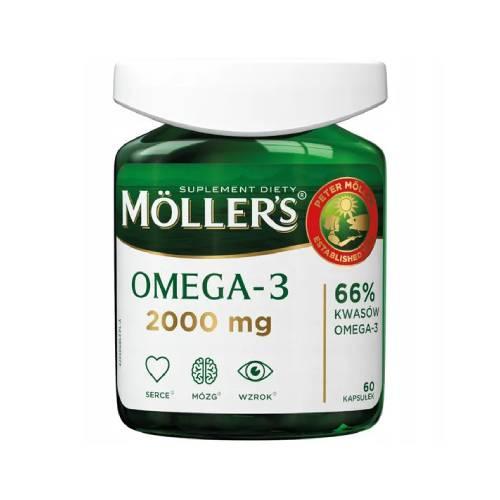 Miniaturka artykułu - Mollers Omega-3 2000 mg, 60 kaps. USZKODZONE OPAKOWANIE/BRAK NAKRĘTKI