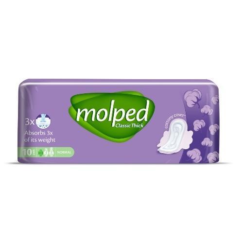 Miniaturka artykułu - MOLPED Klasyczne podpaski Classic normal, 10szt. ZNISZCZONE FOLIOWE OPAKOWANIE