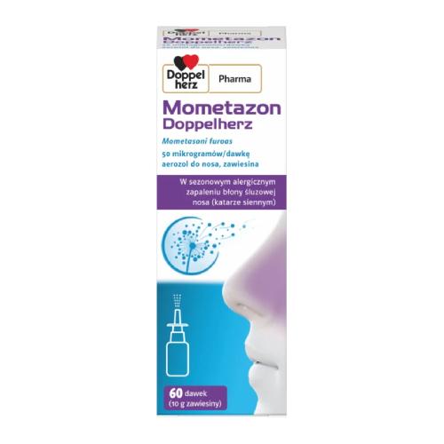 Miniaturka artykułu - Mometazon Doppelherz 50 mcg/dawkę aerozol do nosa, 60 dawek