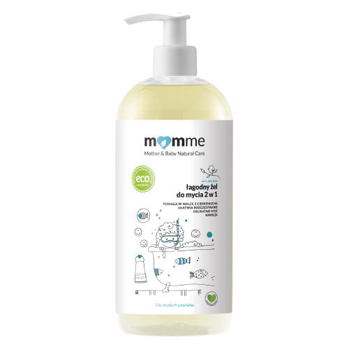 Miniaturka artykułu - MOMME Łagodny żel do mycia 2w1 dla dzieci, 500 ml