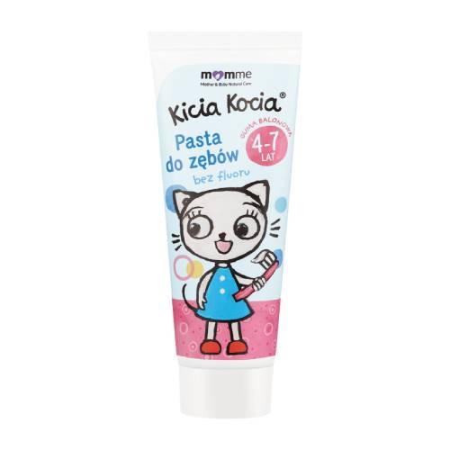 Miniaturka artykułu - MOMME Kicia Kocia Pasta do zęb&oacute;w Guma balonowa 4-7 lat, 50ml