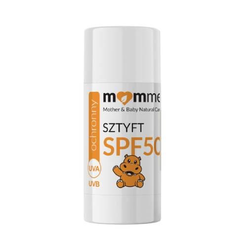 Miniaturka artykułu - MOMME Biały sztyft przeciwsłoneczny SPF 50, 10 g