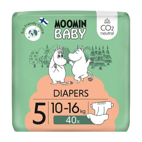Miniaturka artykułu - MOOMIN BABY Diapers Pieluszki ekologiczne 5 (10-16kg), 40szt.