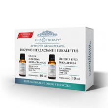 Zdjęcie produktu - Optima Natura Zestaw oils&therapy Olejek z drzewa herbacianego, 10 ml + Olejek z liści eukaliptusa, 10 ml