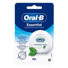 Zdjęcie produktu - Oral-B Essential Floss Woskowana nić dentystyczna smak miętowy, 50 m