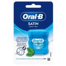 Zdjęcie produktu - Oral-B Satin Tape Woskowana nić dentystyczna, usuwa płytkę bakteryjną, 2x 50 m