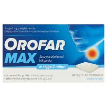 Zdjęcie produktu - Orofar MAX, 2 mg + 1 mg, 20past.