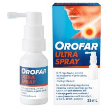 Zdjęcie produktu - Orofar Ultra Spray 8,75 mg/dawkę aerozol do stosowania w jamie ustnej, roztw&oacute;r, 15 ml