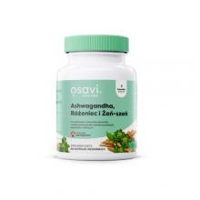 Zdjęcie produktu - OSAVI Ashwagandha, R&oacute;żeniec i Żeń-szeń, 60 kapsułek