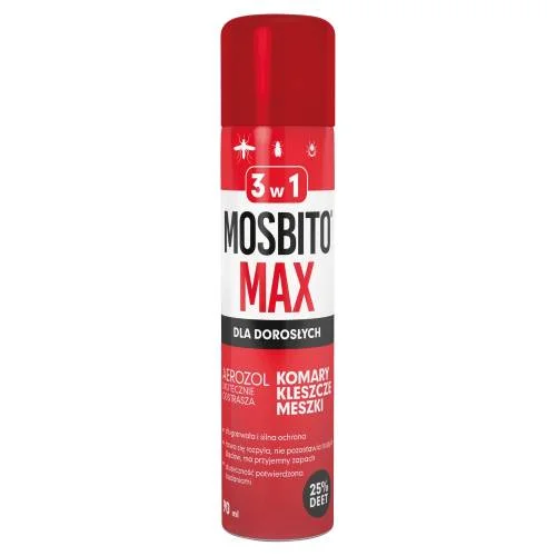 Miniaturka artykułu - MOSBITO MAX Spray odstraszający komary, kleszcze i meszki, 90ml