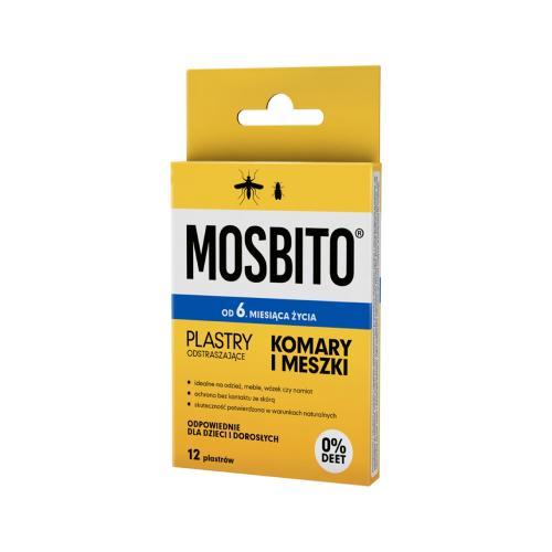 Miniaturka artykułu - MOSBITO Plastry odstraszające komary, 12 plastrów USZKODZONE TEKTUROWE OPAKOWANIE