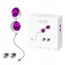 Ovo L1 Love Balls White Light Violet Kulki gejszy do ćwiczenia mięśni kegla