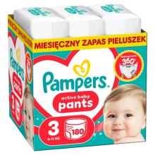 Zdjęcie produktu - Pampers Active Baby Pants 3 Pieluchomajtki dla dzieci, 180 szt.