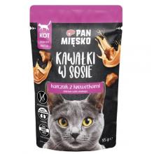 Zdjęcie produktu - Pan Mięsko Karma mokra dla kota Kawałki w sosie Kurczak z krewetkami (dorosły), 85 g