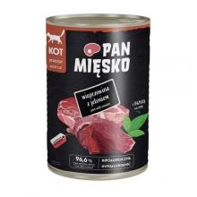 Zdjęcie produktu - Pan Mięsko Karma mokra dla kota Wieprzowina z jeleniem (dorosły), 400 g