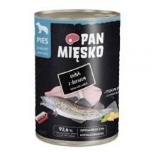 Zdjęcie produktu - Pan Mięsko Karma mokra dla psa Indyk z dorszem (dorosły), 400 g