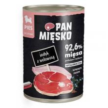 Zdjęcie produktu - Pan Mięsko Karma mokra dla psa Indyk z wołowiną (szczeniak), 400 g