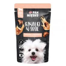 Zdjęcie produktu - Pan Mięsko Karma mokra dla psa Kawałki w sosie Cielęcina z kr&oacute;likiem (dorosły), 150 g