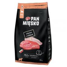 Zdjęcie produktu - Pan Mięsko Karma sucha dla psa Cielęcina z indykiem (dorosły) chrupki M, 20 kg
