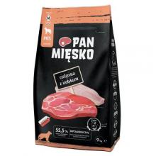 Zdjęcie produktu - Pan Mięsko Karma sucha dla psa Cielęcina z indykiem (dorosły) chrupki M, 9 kg