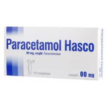 Zdjęcie produktu - Paracetamol Hasco 80 mg, 10 czopk&oacute;w KR&Oacute;TKA DATA 30.09.2026