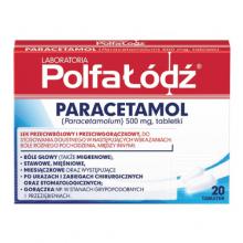 Zdjęcie produktu - Paracetamol Polfa-Ł&oacute;dź 500 mg, 20 tabletek