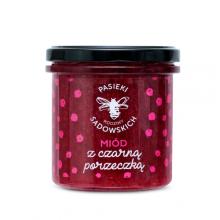 Zdjęcie produktu - PASIEKI RODZINY SADOWSKICH Mi&oacute;d z czarną porzeczką, 430g