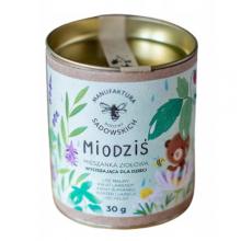 Zdjęcie produktu - PASIEKI RODZINY SADOWSKICH Miodziś Wyciszająca ziołowa herbatka dla dzieci, 30g